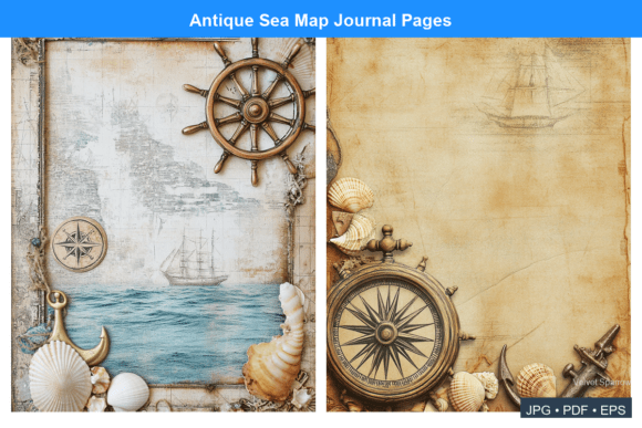 Download Antique Sea Map Journal Pages - Premium Resources