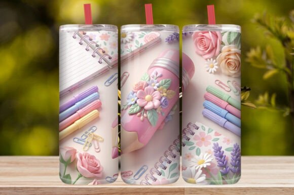 Download Cute Floral Pencil Tumbler Wrap - Premium Resources